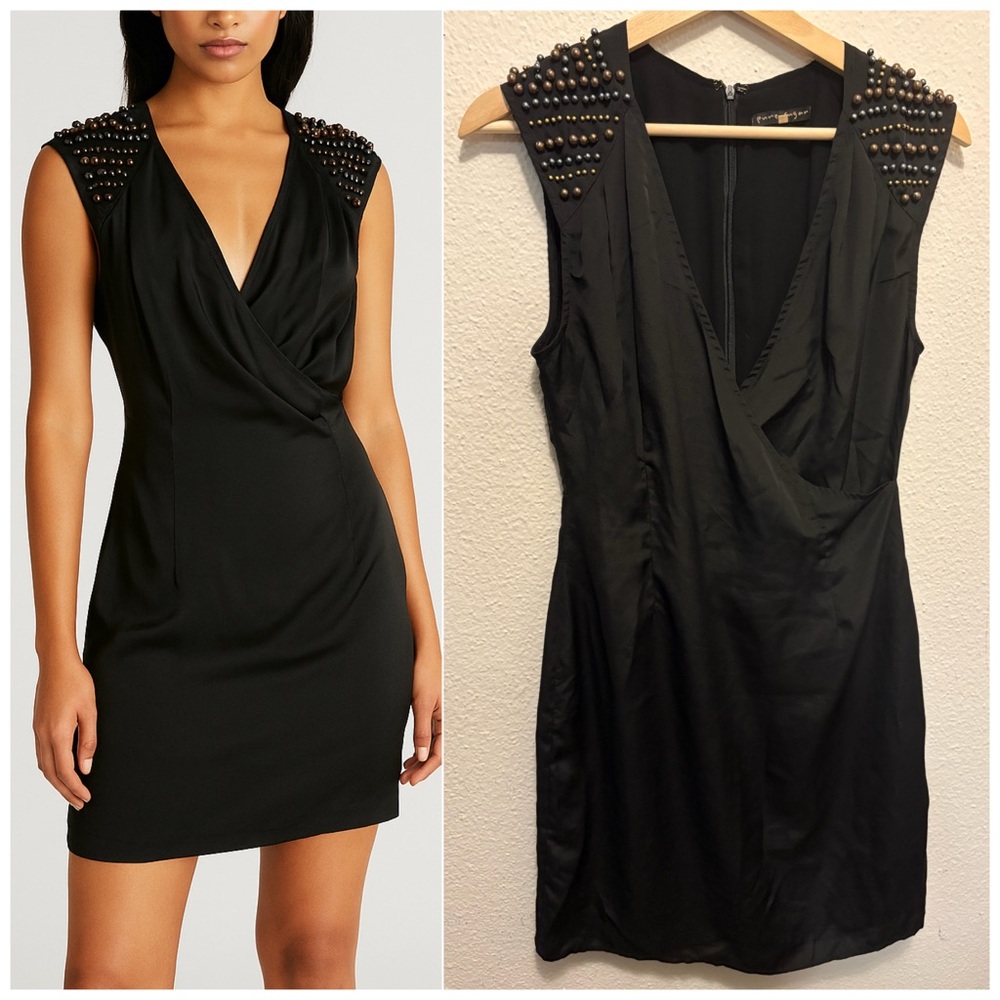 Elegant sexy Black Studded Dress LBD sz M
